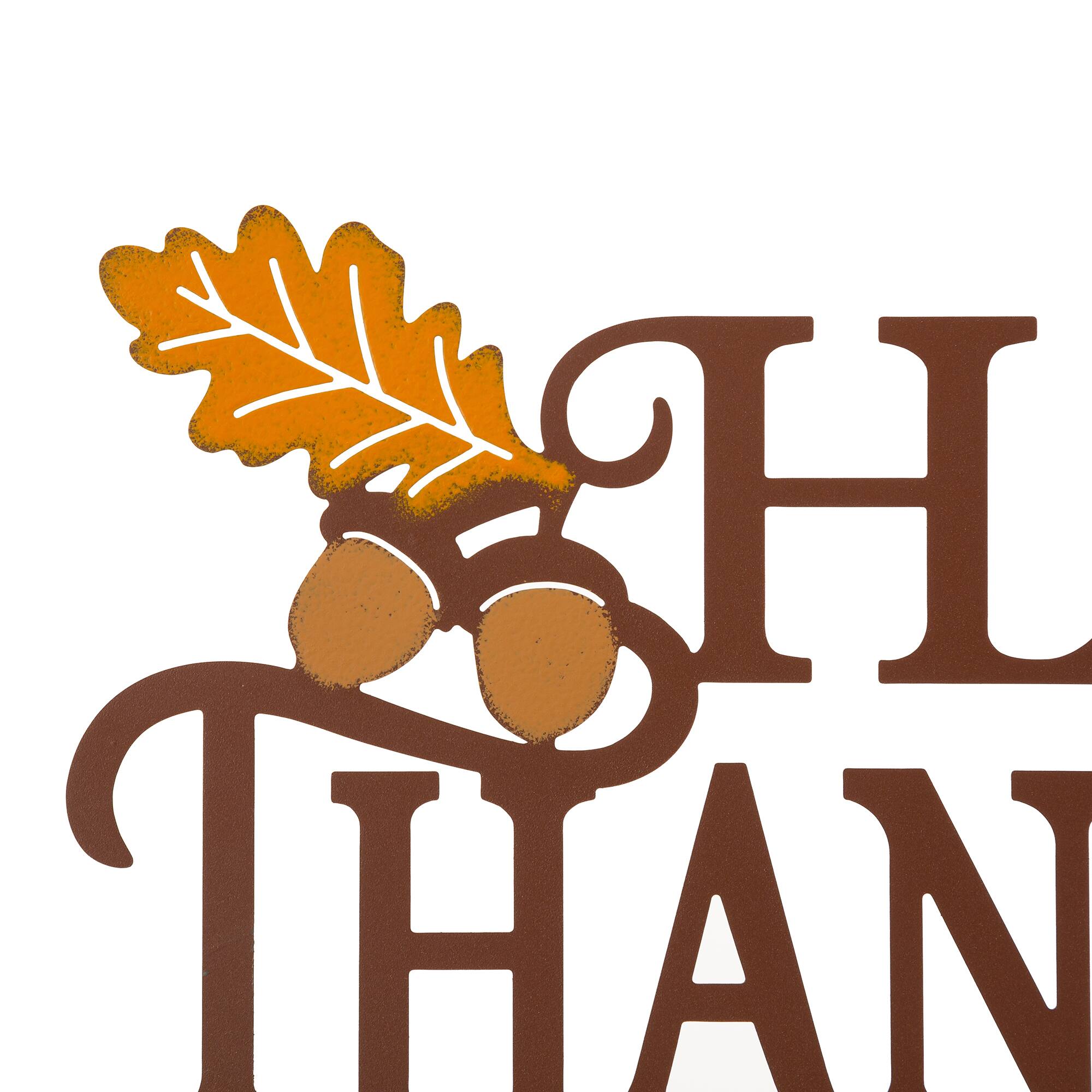 Glitzhome® 24" Metal Happy Thanksgiving Wall Décor